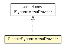 Package class diagram package ClassicSystemMenuProvider