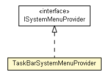 Package class diagram package TaskBarSystemMenuProvider